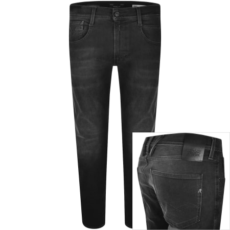 Replay Anbass Hyperflex Slim Fit Jeans Black | Mainline Menswear x